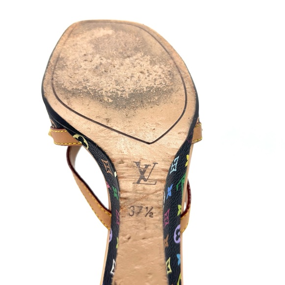 Louis Vuitton Takashi Murakami Retro Vintage Bow Monogram Wedge Sandals 37.5 - Picture 10 of 11